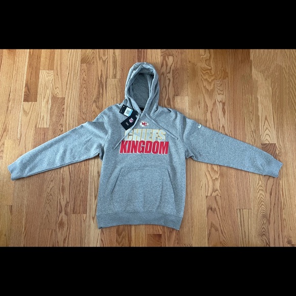 NWT Nike Gray Chiefs Kingdom Hoodie Size Medium - Picture 1 of 7